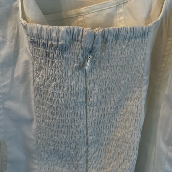 NWOT J.Crew corset like top with ruched back and puff sleeves. Statement blouse! - Picture 7 of 7